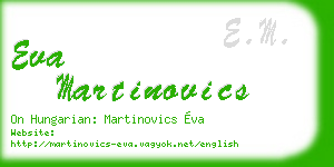 eva martinovics business card